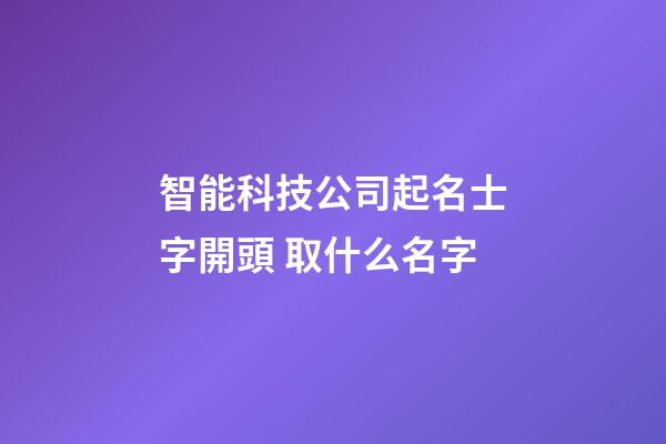 智能科技公司起名士字開頭 取什么名字-第1張-公司起名-玄機派